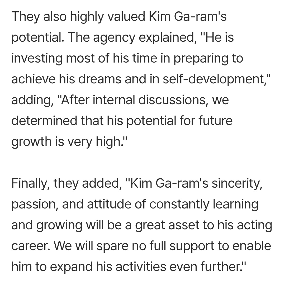 garamfanbase's tweet photo. Management Koo on signing an exclusive contract with Kim Garam:

"Kim Ga-ram's sincerity, passion, and attitude of constantly learning and growing will be a great asset to her acting career." https://t.co/z8JBcUdsmC
