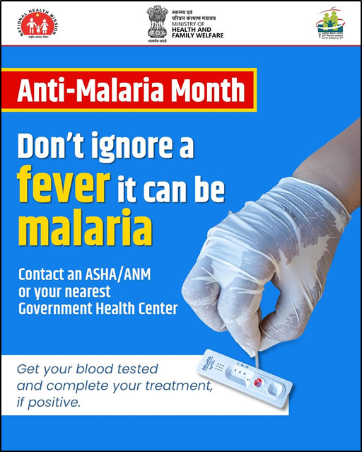 nvbdcpmohfw's tweet photo. A single mosquito bite can spread #Malaria. 
If there are symptoms like high fever with chills and rigor, get tested and complete your treatment.
Prevent #VectorBorneDiseases via #MosquitoControl
#AntiMalariaMonth @MoHFW_INDIA @DirectorNCVBDC https://t.co/q3NBNahchm