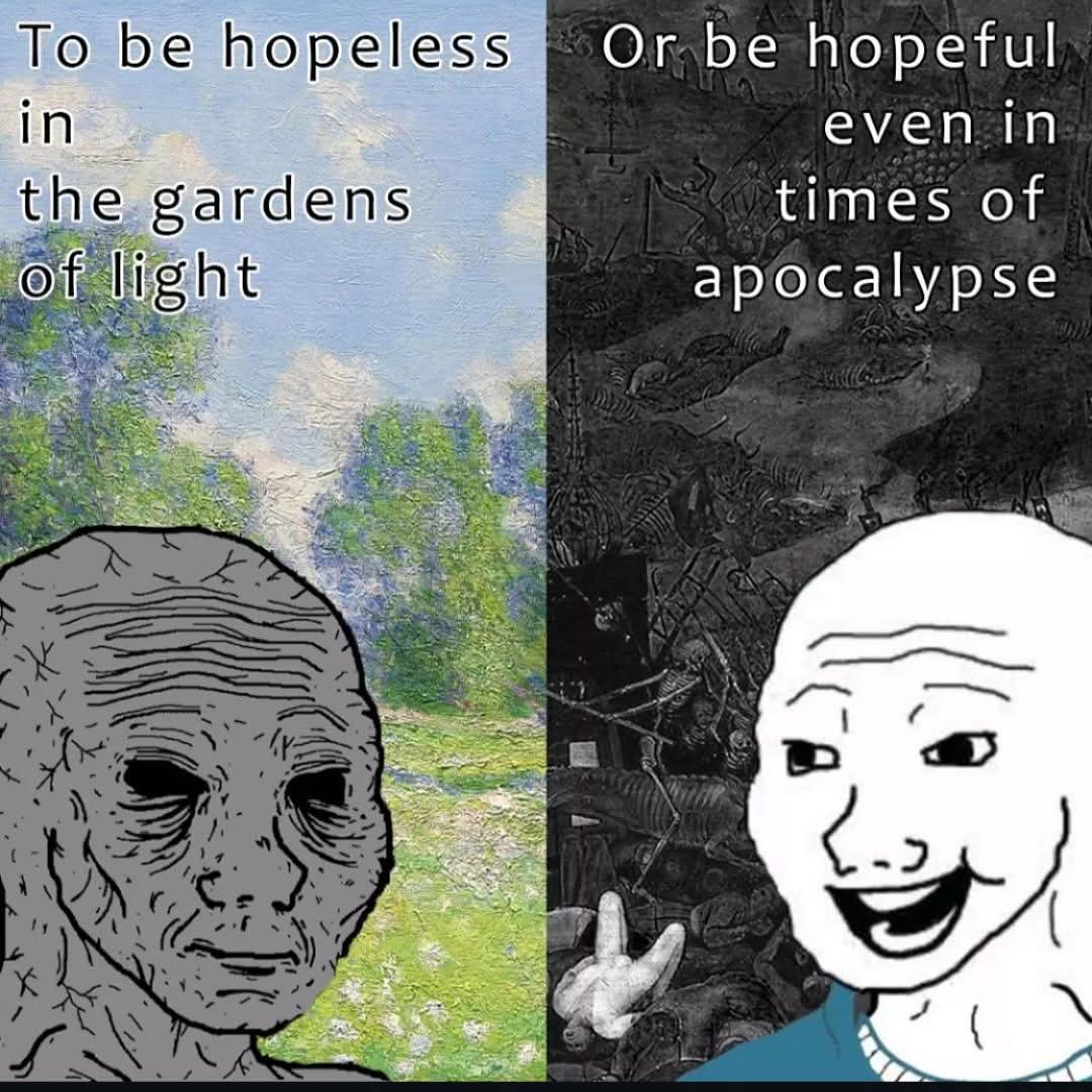 StephenJCoates's tweet photo. "To be, or not to be, that is the question" - William Shakespeare  🤔💀😇

Ultimately, we are the only ones who can decide this for ourselves, but I hope we decide to choose hope regardless. 🙏 https://t.co/E3raEdLTQy