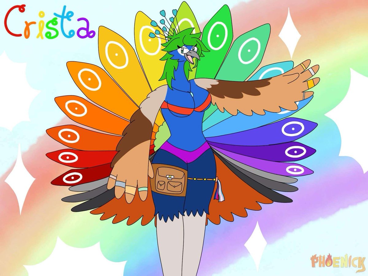 RisingPhoenick's tweet photo. New OC!

This is Crista, a famous and gorgeous peafowl model in my world, known for her colorful appearance and recent transition! Figured I'd make someone like her fitting for Pride Month. Hope y'all like the way she looks! ^v^

🌈🦚🏳️‍🌈

#PrideMonth #Furry https://t.co/n1MOZM3shA