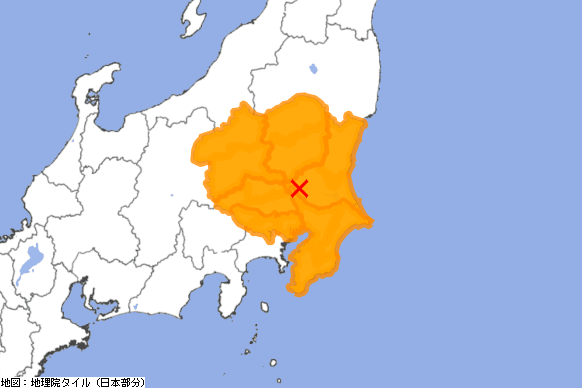 p2pquake's tweet photo. 【緊急地震速報（警報）】06/16 19:46:52 発表
震源: 茨城県南部
強い揺れに警戒: 埼玉、茨城、千葉、東京、栃木、群馬  https://t.co/qxeK9T5TyQ https://t.co/9Ig746teVv