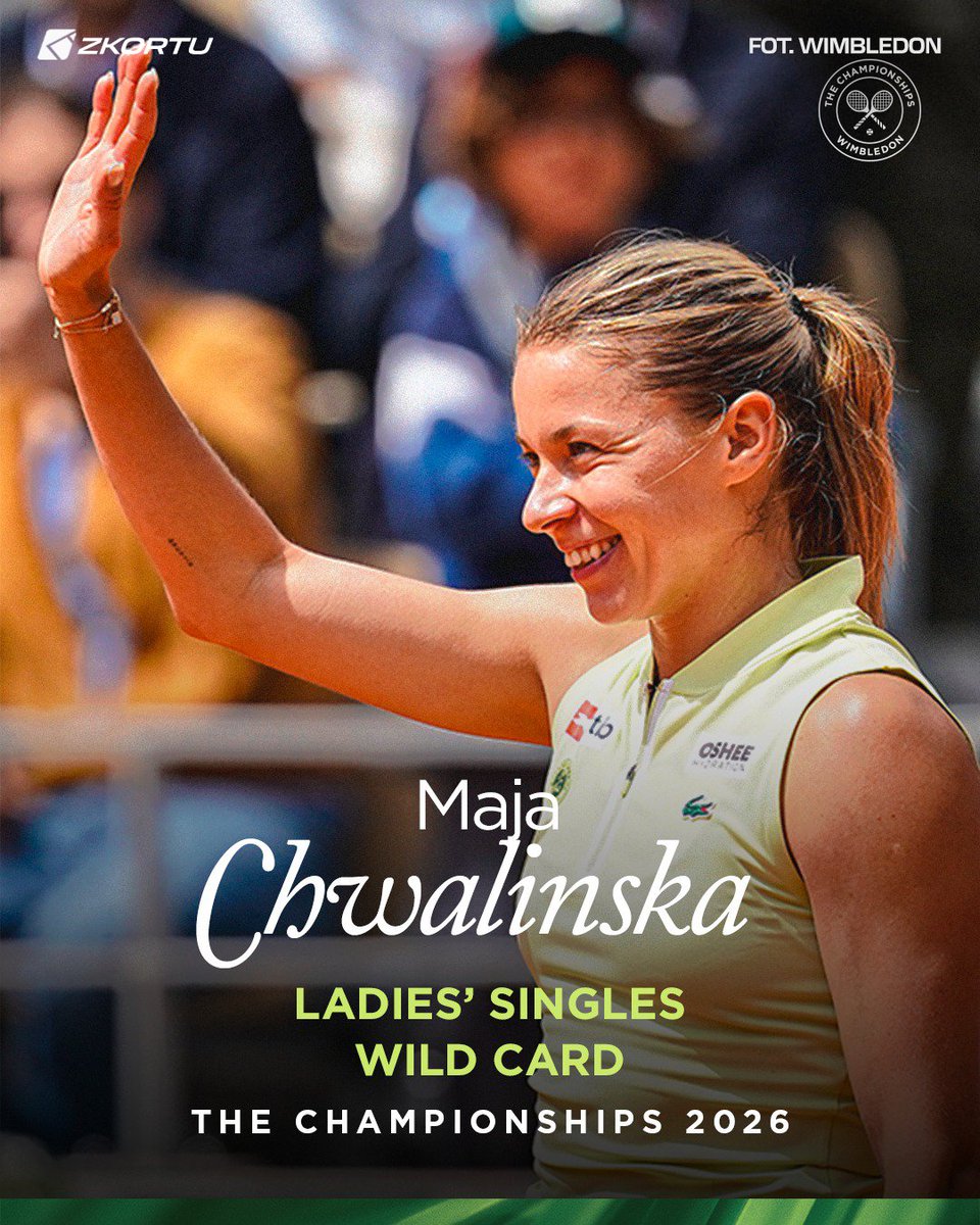 z_kortu's tweet photo. Tak, to się dzieje naprawdę! 🥹

Maja Chwalińska dostała dziką kartę do Wimbledonu 😍

Pięknie wygląda ta grafika przygotowana przez organizatorów 🤗

Niech ta informacja niesie się szerokim echem 📢

Dziękujemy, thank you, @wimbledon! 🙏

📸 IG/Wimbledon | #Wimbledon | #zkortu https://t.co/mpnO4n4NSA