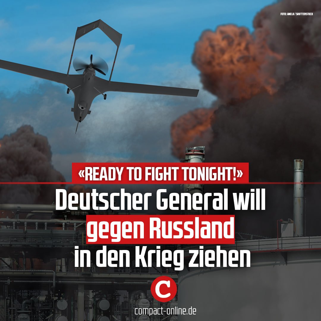 COMPACTMagazin's tweet photo. Solche aggressiven Äußerungen hat seit den Zeiten der Wehrmacht kein deutscher General gewagt:  Der Chef der deutschen Luftwaffe, Generalleutnant Holger Neumann, hat Russland mit verheerenden Angriffen gedroht.
https://t.co/Ug95yIsBE1

📚 Alle Hintergrundinformationen: https://t.co/PCs3KiLKrB