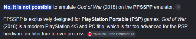 Infinite_Void1's tweet photo. @TrunksESP @ohlookitsrafa You cant even run GoW 2018 or Ragnarok on that emulator because it was made to emulate only PSP games it doesn't have to do with optimization it literally is because they're new and require newer hardware that can meet the demands on the games https://t.co/EHFTHqPL7L