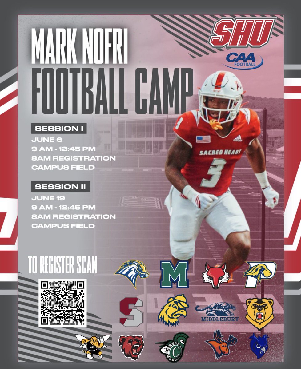 NICKSOFIA13's tweet photo. I will be attending the sacred heart mark nofri camp can’t wait to compete class 2028 6 ft 196 wr/olb @CoachPSap @CoachTiernan https://t.co/fjgGtGE40G