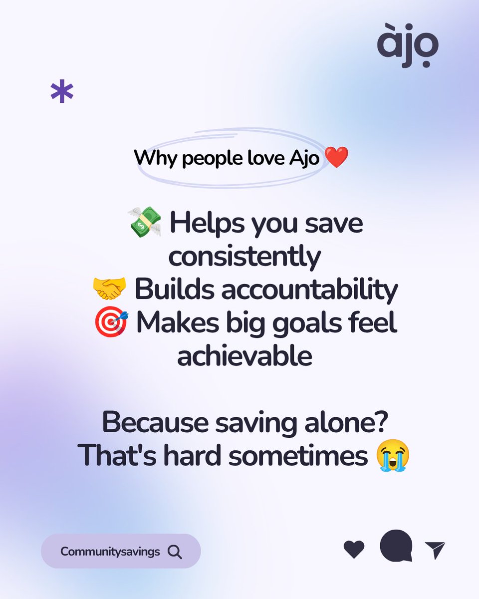 ajoapp_ca's tweet photo. AjoApp makes this even easier. Link in bio ๐
#WhatIsAjo #Osusu #Susu #AfricanFinance #CaribbeanFinance #DiasporaEducation #FinancialLiteracy #AjoApp #GroupSavings #AfricanCulture #CaribbeanCulture #BlackFinance #SaveTogether #CommunityMoney #DigitalSavings https://t.co/zrIkSc4Ubw