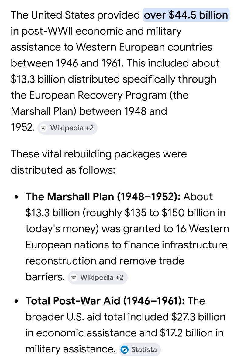 LordFoxdown's tweet photo. @RazorFist As for the prior argument in spending prior, Daniel forgets that the US spends copious amounts of money toward other countries at the end of what we call, World War II.

Keep in mind, this isn't today's dollars, which would be considerably higher give the scope of that war. https://t.co/82p72MuasD