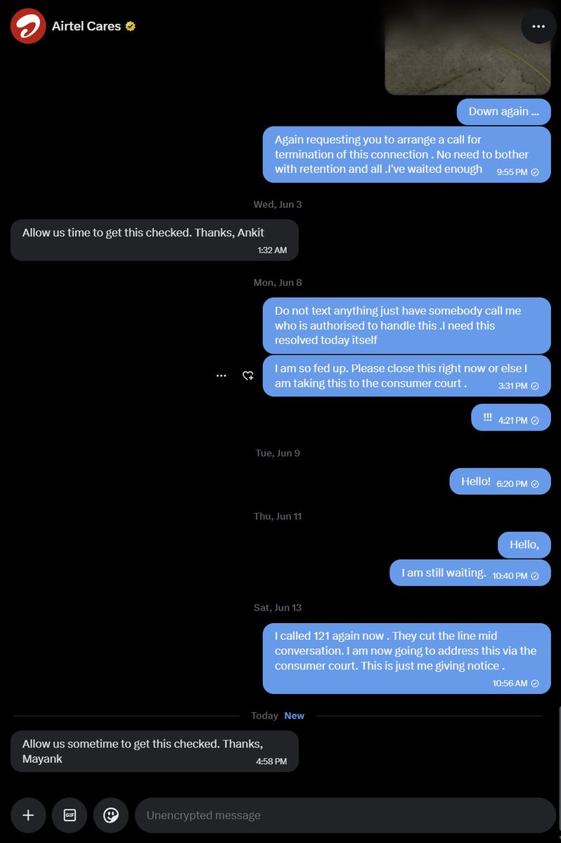 saliljain25's tweet photo. @Airtel_Presence @airtelindia This immediately after I tweeted. Please see the chain of texts https://t.co/psa5KKbNhV