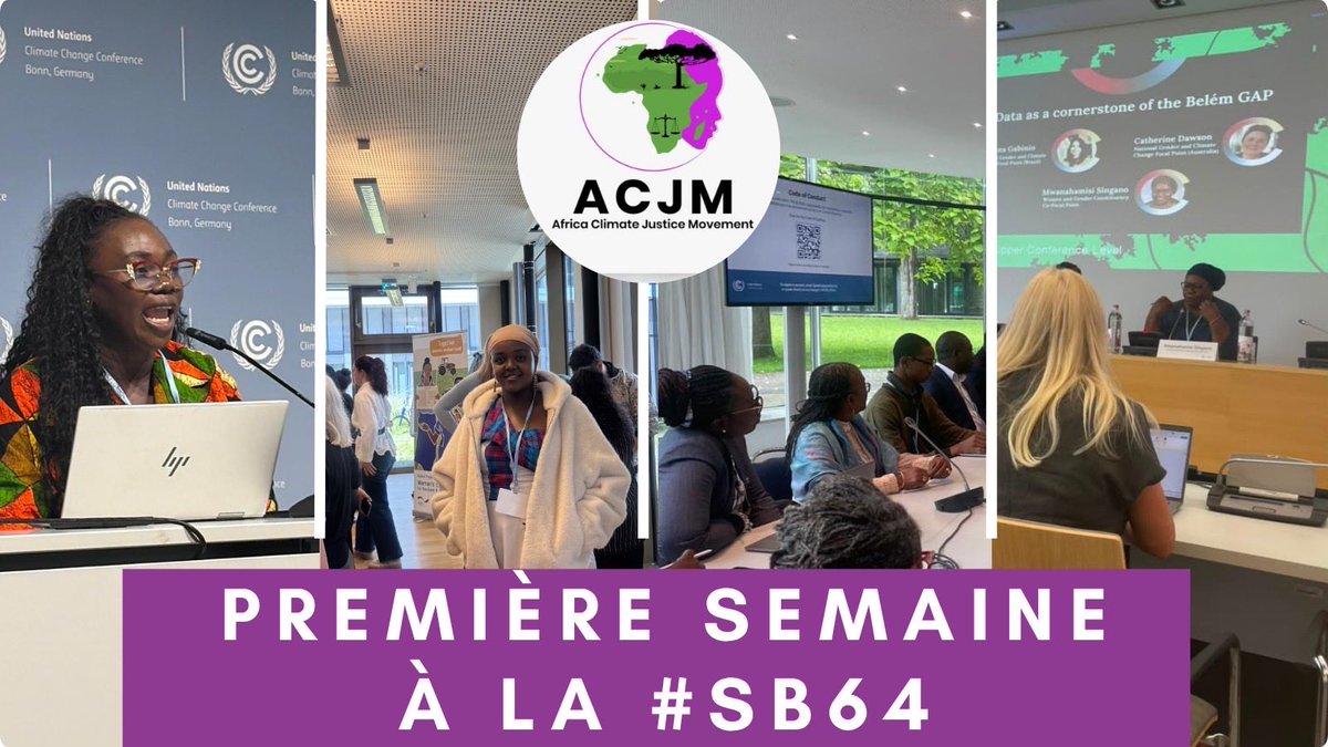 ACJM2025's tweet photo. La première semaine à la #SB64 a été fructueuse pour nos représentantes ! 📌 Entre réunions, conférences, réseautage et négociations, elles ont fièrement porté la voix et les réalités des femmes africaines!
Suivez le lien pour revivre les moments clés ✅ https://t.co/z8ux8vyvHW https://t.co/2kW7bQgPoG