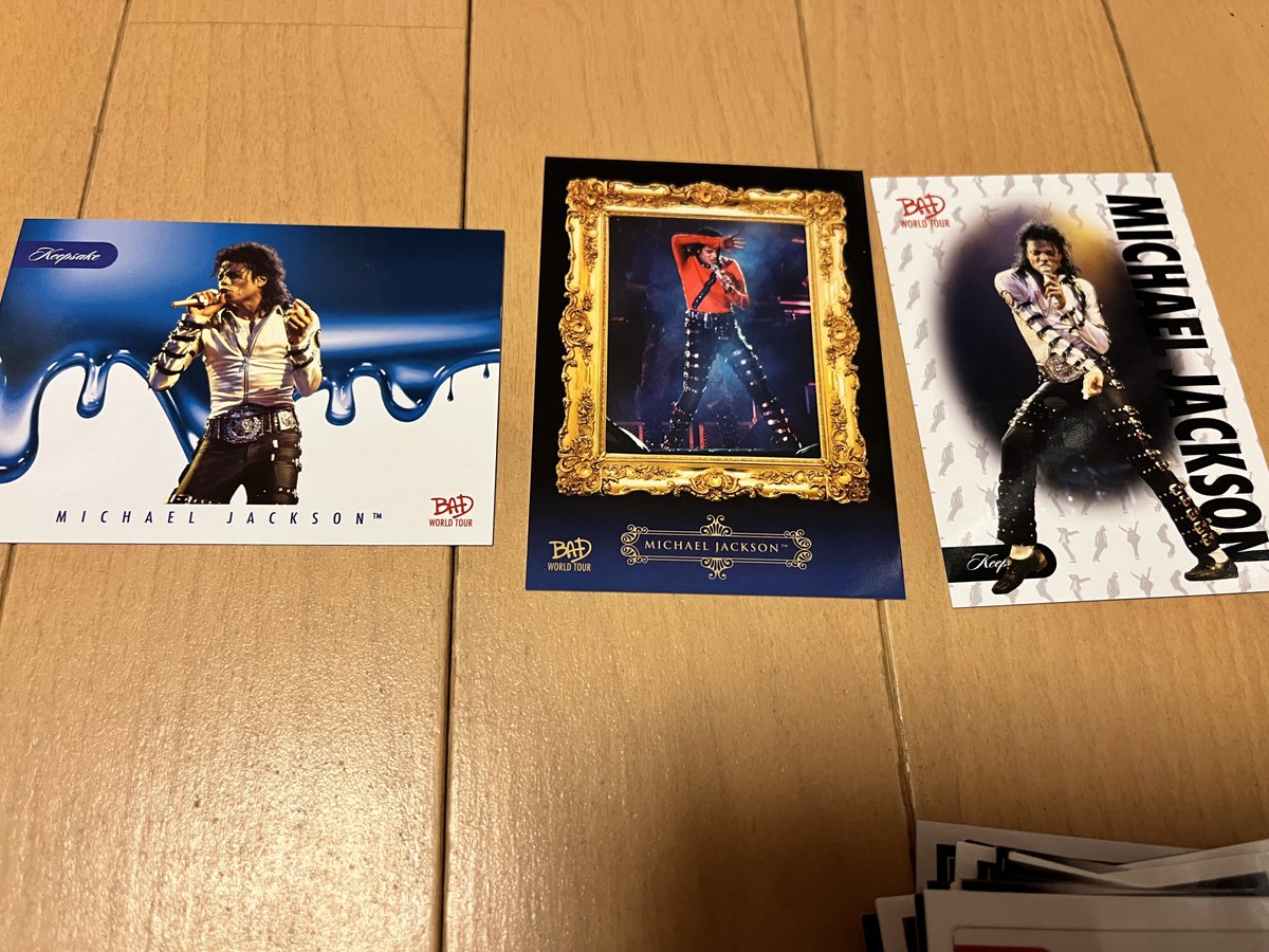 希少品　マイケルジャクソン　パンフレット＆ポストカード 結果〜〜 85シリの壁を突破できなかった……… ポストカードはデザイン