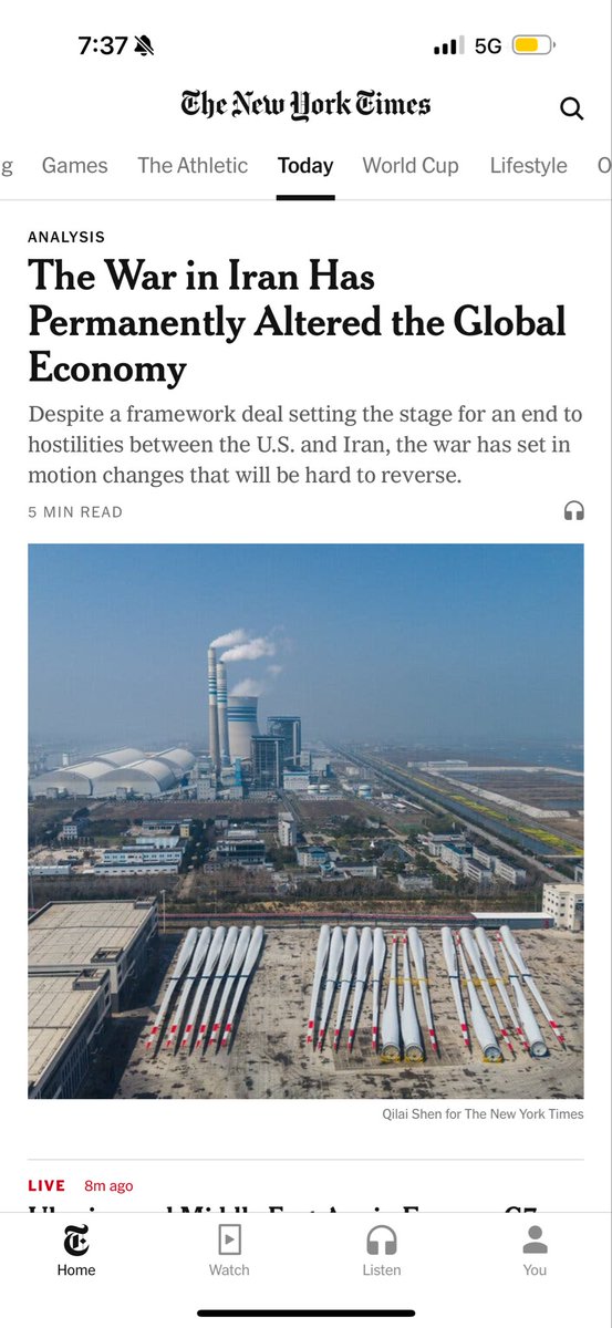 isaacstonefish's tweet photo. The hubris on this New York Times headline is astounding. How do we know it’s permanent? It just happened. 
Not only that, but the next sentence immediately contradicts the headline. If the changes are “hard to reverse,” they’re not necessarily permanent, because they are possible to reverse.