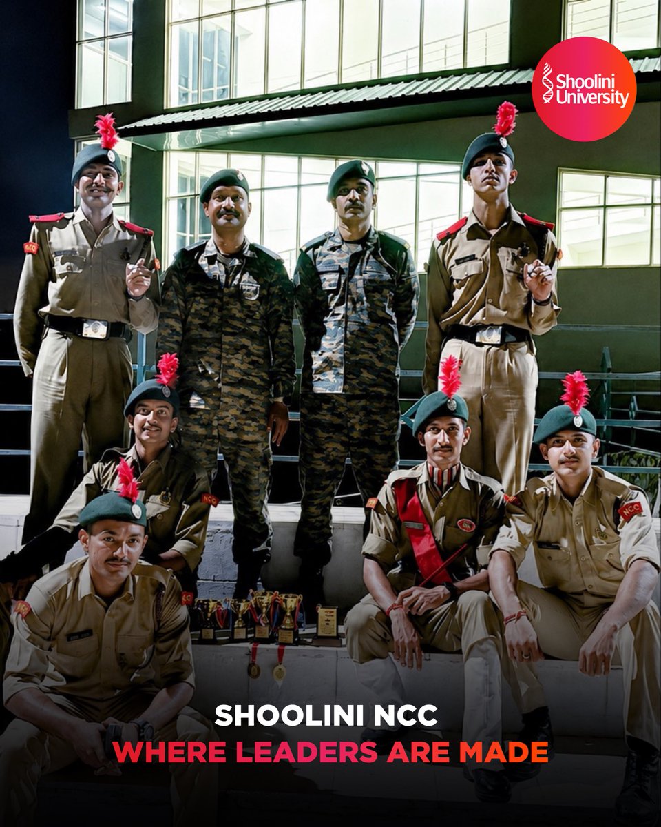 ShooliniUniv's tweet photo. Where leaders are made. 🇮🇳

At Shoolini NCC, every drill builds discipline, every challenge builds resilience, and every experience shapes tomorrow's leaders.

For More click- 🔗 https://t.co/CpF639Pstt

#ShooliniUniversity #NCC #Leadership #StudentLife #FutureLeaders https://t.co/OlmIq57hDz