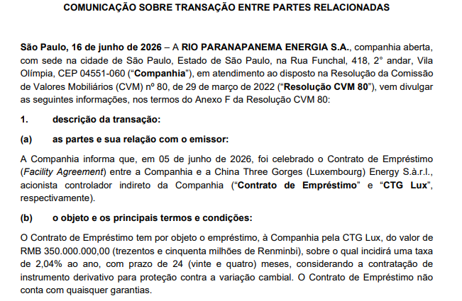 AnaliseEnergia's tweet photo. 💸🇨🇳 Rio Paranapanema Energia, controlada pela China Three Gorges, está tomando um empréstimo de 350 milhões de renminbi de sua dona chinesa -- cerca de R$260 milhões. A taxa de juros? 2,04% ao ano, considerando custo de hedge cambial... 👀 https://t.co/VMNoKKiX0f