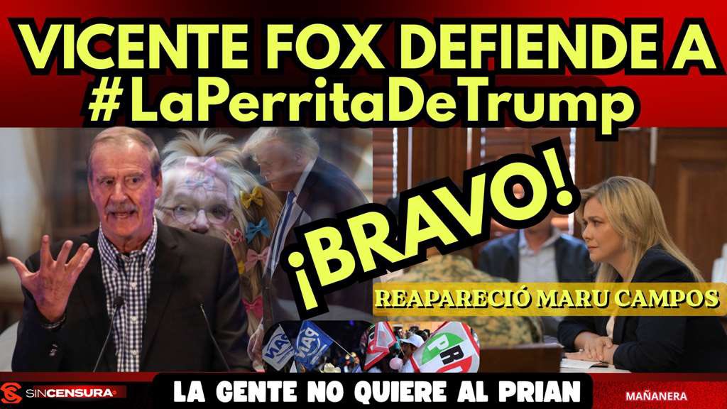 _VicenteSerrano's tweet photo. 🚨 #EnVivo | @VicenteFoxQue defiende a #LaPerritaDeTrump ¡Bravo! Reapareció @MaruCampos_G. La gente no quiere al PRIAN.
16/06/2026
👇🏽
https://t.co/Vkqp1qfPJn https://t.co/JtIjoCJzyR