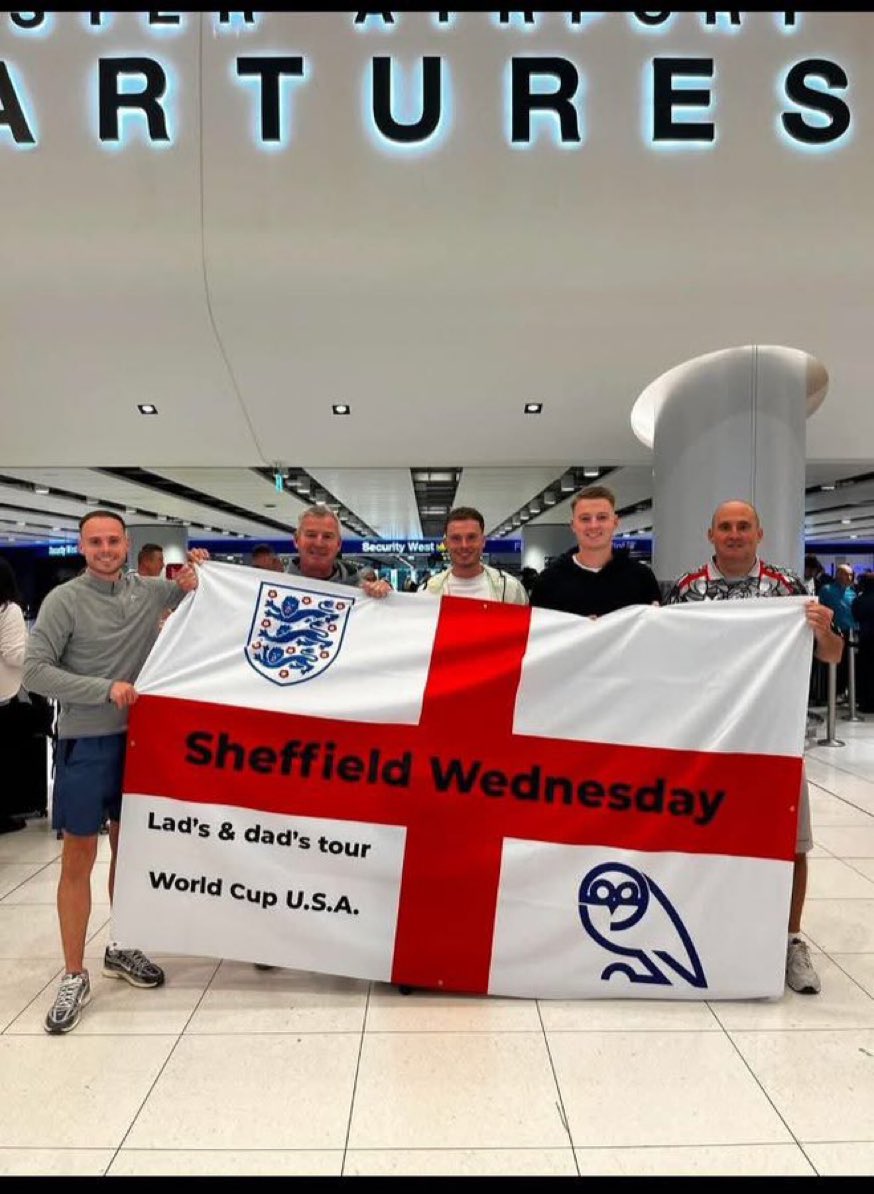 LeagueOne25's tweet photo. Sheffield Wednesday fans en route to the USA 🏴󠁧󠁢󠁥󠁮󠁧󠁿 🦉 

#swfc #wawaw https://t.co/2FUAtO3ldj