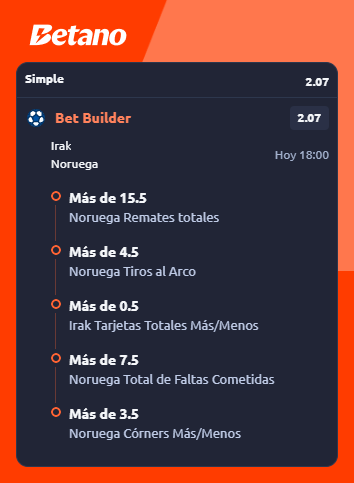 scvstro's tweet photo. 🇮🇶 Irak vs Noruega🇳🇴
🟢 Builder Estadísticas (2.07):
Esta será la build de estadísticas que iré para este partido, es bastante safe, depende del volumen de presión y ataque que sostenga Noruega. Me parece la selección con mejor táctica ofensiva (Incluso mejor que francia) https://t.co/7gGGIrnkLA
