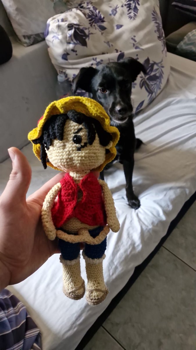 Bunnybookstan's tweet photo. Fiz um Luffymose de presente de dia dos namorados ❤️ pra uma primeira vez ficou bonitinho (eu pintei o chapéu pq comprei a linha errada) https://t.co/AFXYNcwXuu