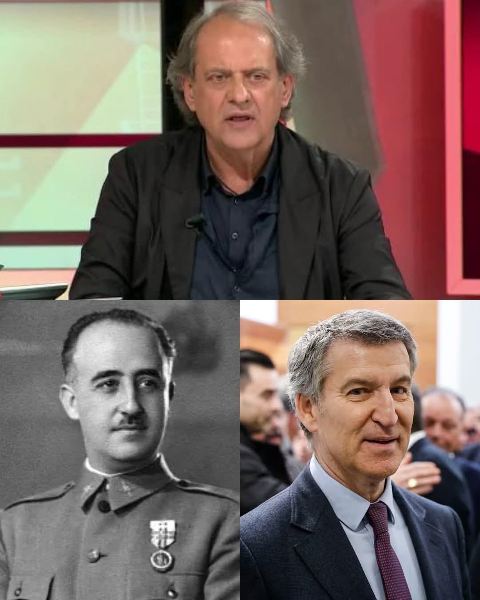 jebl_'s tweet photo. JAVIER AROCA...
​"El problema de la derecha española es que no combatió al franquismo, surgió del franquismo. Por eso digo que es franquista, claro que sí. Mientras la derecha europea luchó muchas veces fusil en mano contra el nazismo y contra el fascismo, la https://t.co/hQvR4qBawl