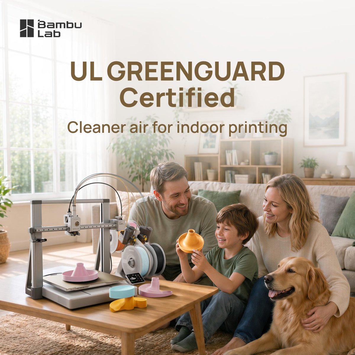 BambulabGlobal's tweet photo. Clear the air. 🍃

Fewer ingredients, lower emissions, and zero compromise on the finish. PLA Pure is built for printing in the rooms you and your family actually live in. 💚

Experience pure printing here: https://t.co/EGFh9s9Qwo https://t.co/bkfgC4ssZo
