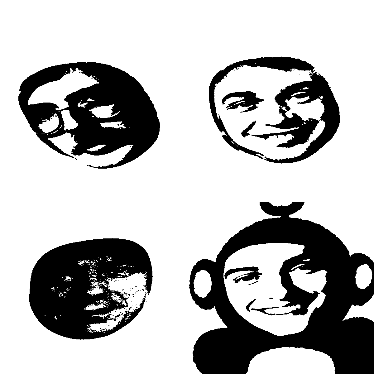 ohnoviejo's tweet photo. iaru estaba jugando con tus fotos de los serú teletubis y salió está atrocidad cuando traté de convertirlo a blanco y negro, tengo mucho miedo 😭 por qué no tienen cuerpo ???? que le pasó a moro @C1NEM4VERITE https://t.co/4OSIHCvg08