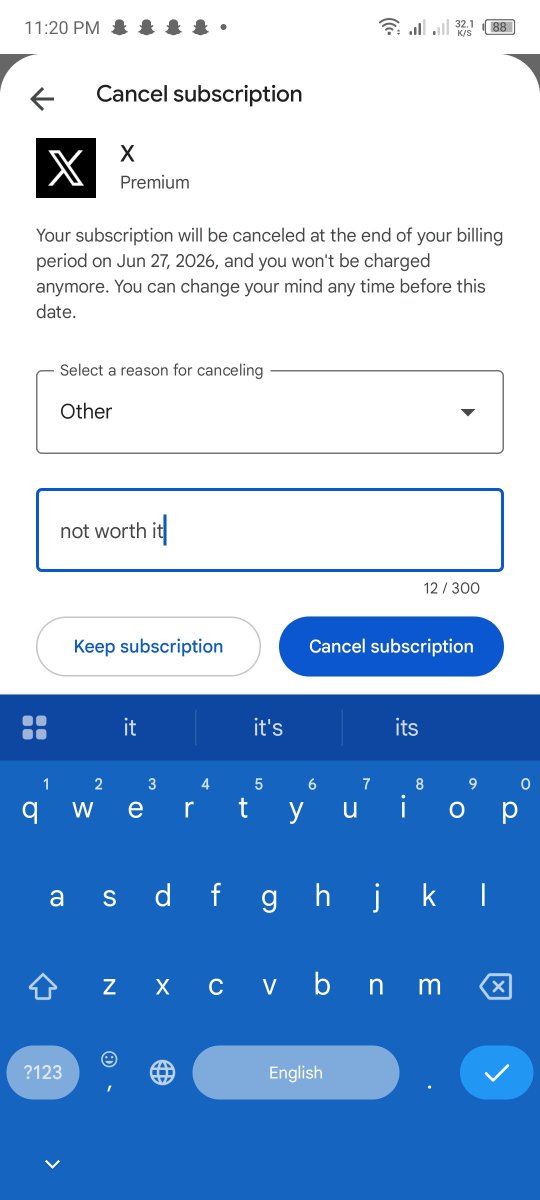 nirnito's tweet photo. Just cancelled X premium subscription!
if it doesn't work miraculously with in next 10 days will not be renewing ever! https://t.co/RWItZLRKAi
