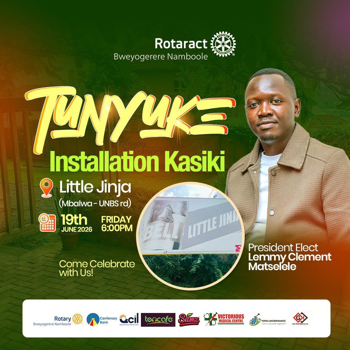Destadia's tweet photo. TUNYUKE INSTALLATION KASIKI🔥

As we bid farewell to the outgoing board and welcome the new one, let’s make memories together on 19th June 2026, 6PM till leisure at Little Jinja, Mbalwa – UNBS Road

Come purchase your ticket!

#DestadiaPR 
#Destadia16thInstallation 
#LemmyInsta https://t.co/KsSLX3ittE