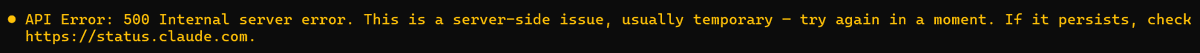 DeaaJobran's tweet photo. Hitting a 500 on the Claude API right now. anyone else? https://t.co/tUUU9ZfhgX