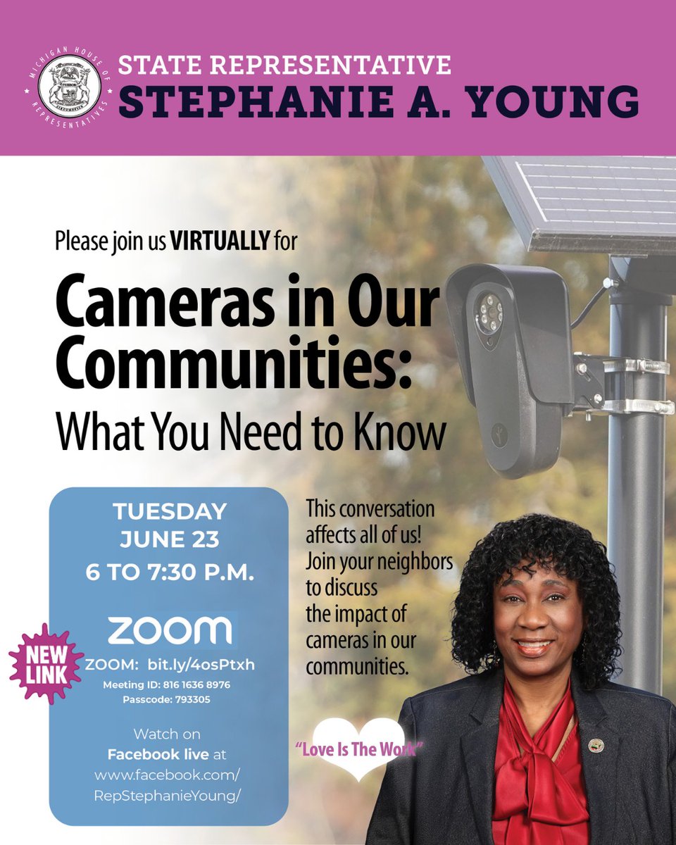 StateRepSteph's tweet photo. Several residents from the district have shared their concerns about ALPR's in their neighborhoods &amp; the impact on daily life and civil liberties. Come hear from local officials, community &amp; neighborhood leaders &amp; https://t.co/j8l2pAHT4h