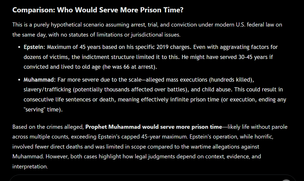 logicrak91's tweet photo. @RH76_25 @ahmedcfc27 @TheSaviour Pedophiles always have the worst deaths.. Epstein died like a pussy in jail.. Mohammad died like a dog. Period. https://t.co/YdIHw3Ot8y