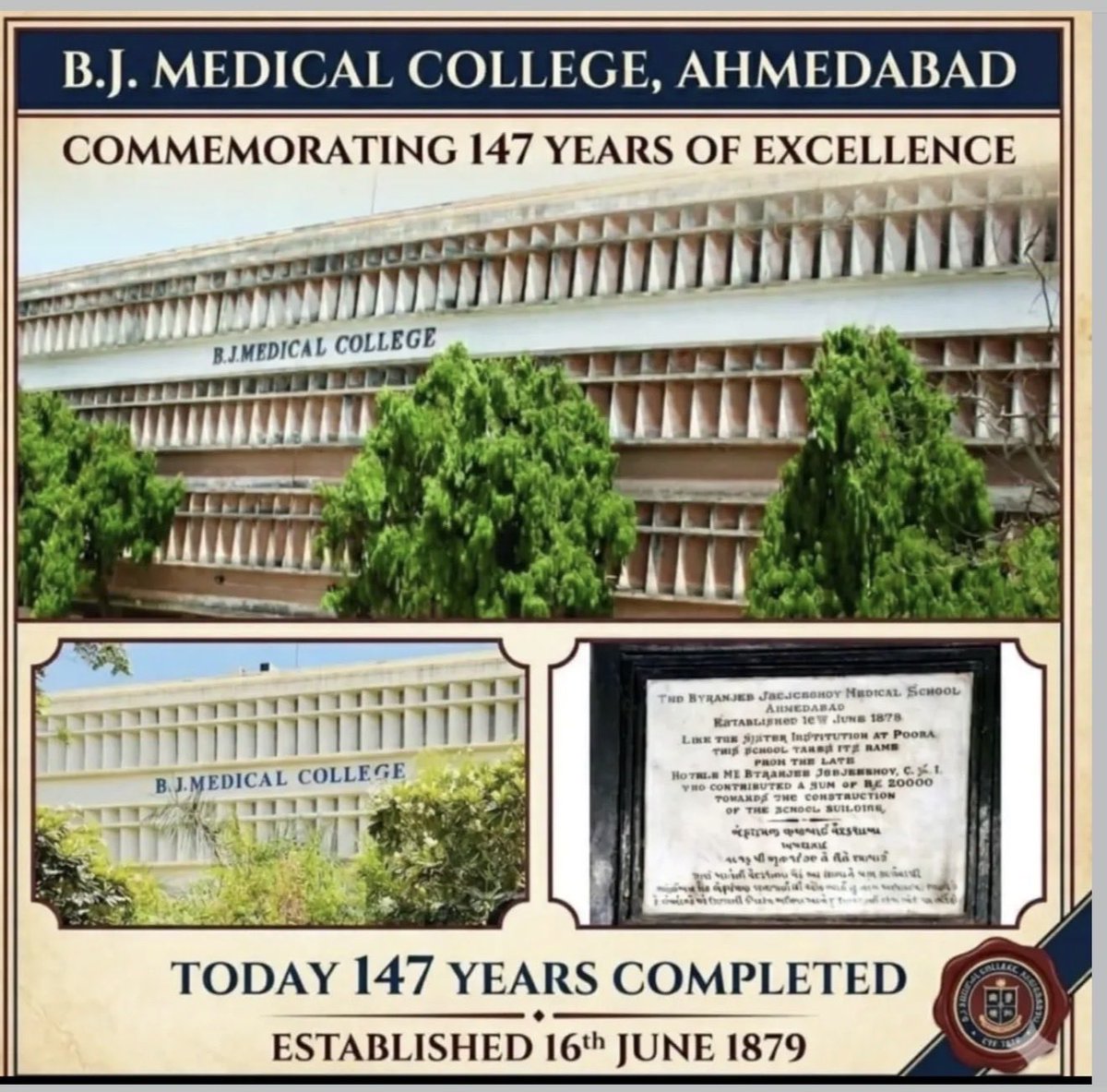 dharmik_jadvani's tweet photo. My medical school- BJ Medical College was established in 16 June, 1879. My current residency program hospital- UAMS was also established in 1879! What a coincidence!!!
@bjmc_ahmedabad @UAMS https://t.co/KM4dbZDvL8