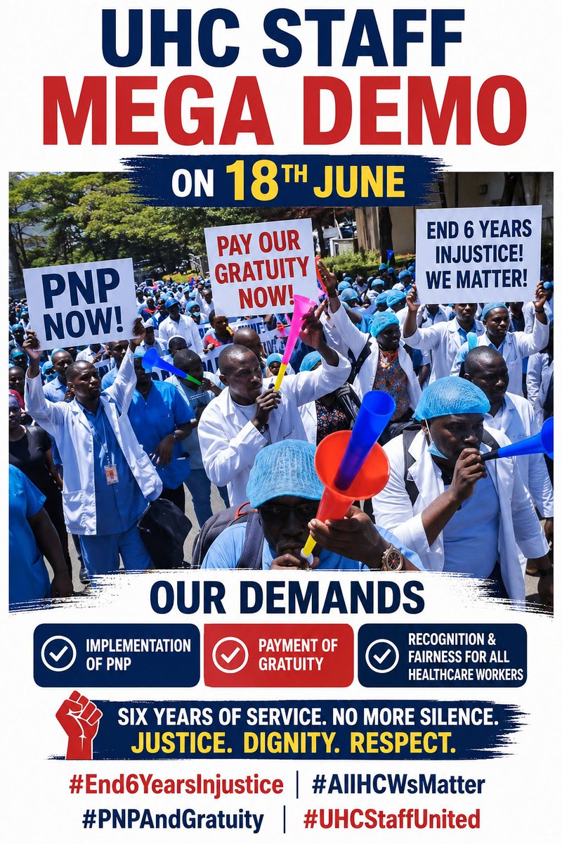 AsaeMzii's tweet photo. No more torture and frustration! Enough is enough! Absorb UHC staffs immediately! @UHCmedicsKe  Tupatane Thursday 18th Boring Kenya Cape Verde We miss sherehe #AbsorbUhcStaffsNow #End6yearsInjustice 
#Thursday18th https://t.co/AEF1rmwqOv