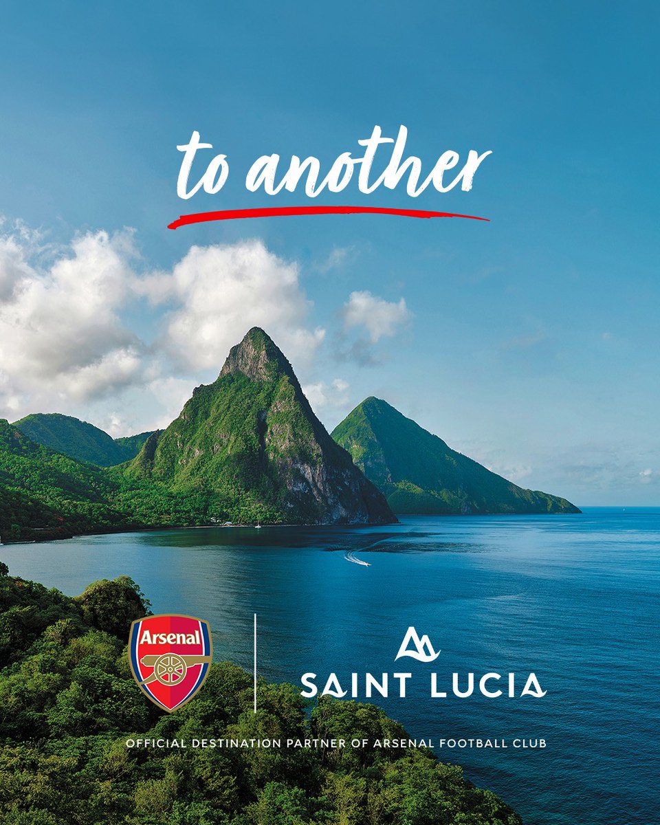 Arsenal's tweet photo. Two world-renowned destinations 🤩

Arsenal 🤝 @SaintLuciaUK https://t.co/hub0NicebD