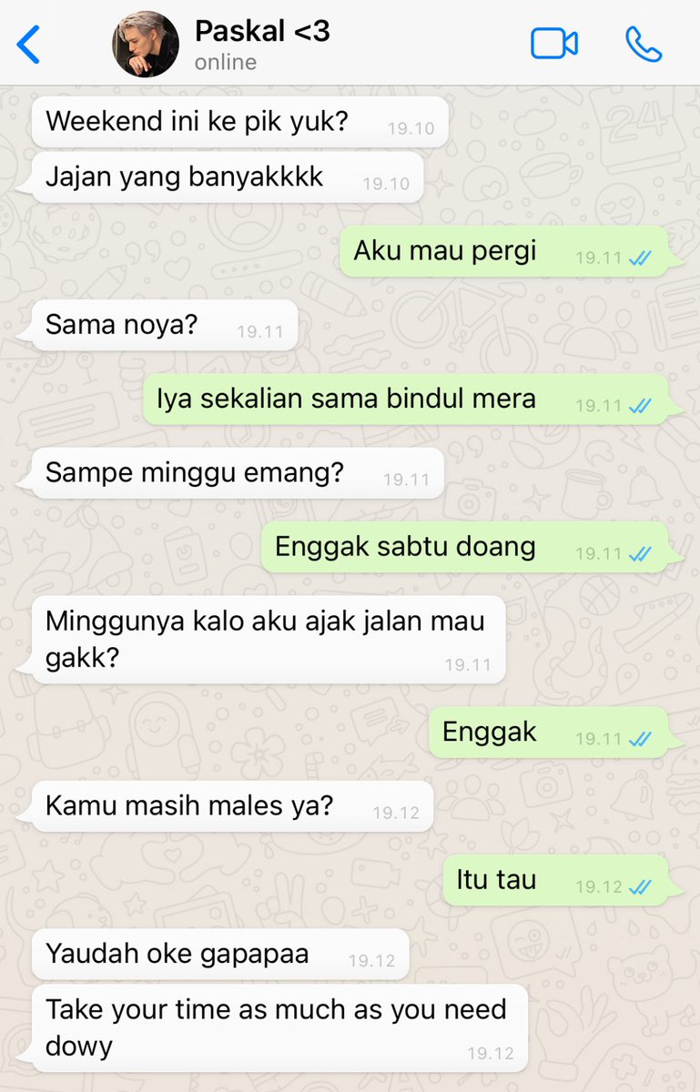 eventhoally's tweet photo. daily chat pasdor after that day (dory masih MALES sm dia jd dia selalu menghindar)🙏🏻 https://t.co/4DGoNCPAg6