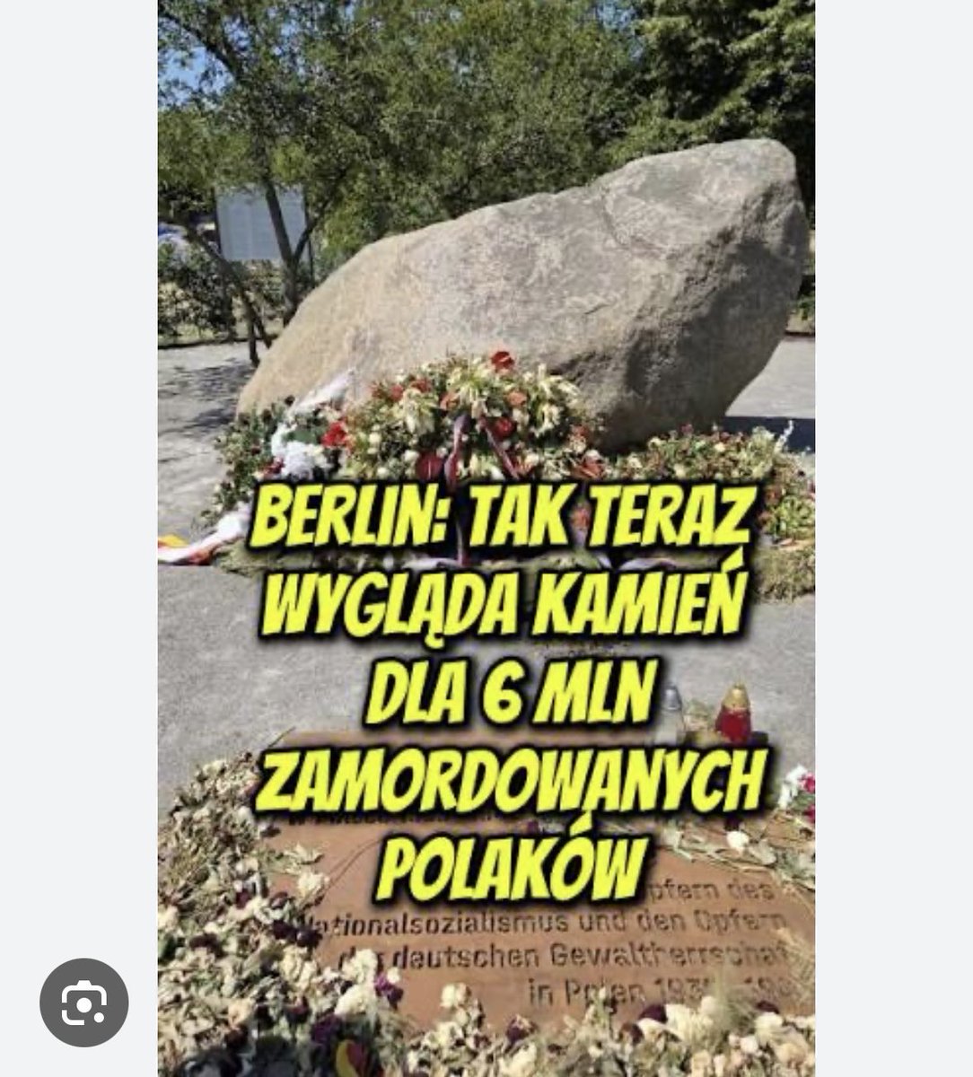 OliwkaI2025's tweet photo. Dziś jest rocznica ufundowania 🪨jako miejsca pamięci dla Polski Gedenkort für Polen. Potężny głaz upamiętnia polskie ofiary niemieckiej zbrodni. Miał być tymczasowy a wygląda na to że zostaje. 
#Berlin https://t.co/P5eaHKAvjX