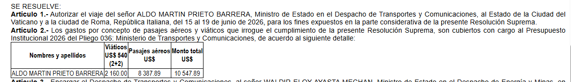 cviguria's tweet photo. Anoche, en edición extraordinaria de El Peruano, se publicó la listas y gastos de los ilustres viajeros presidenciales al Vaticano que irán al encuentro del Papa León XIV, entre ellos, la primera dama, ministros y varios funcionarios más. 

Permiso fue dado por el Congreso. https://t.co/SMHJ8XH4Wl