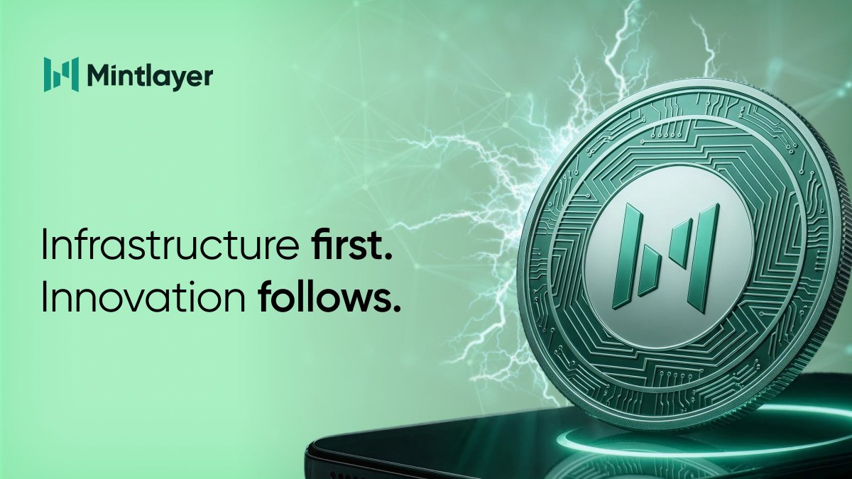 mintlayer's tweet photo. Sustainable innovation doesn't start with applications, it starts with infrastructure.

When the foundation is strong, secure, and built for scale, everything else becomes possible, from new use cases, broader adoption, to real-world utility that lasts beyond cycles and narratives.

https://t.co/Zjz9W2uXrY is focused on building that foundation for Bitcoin-native ecosystems, enabling developers and businesses to create on infrastructure designed for long-term growth.

You can focus on innovation. We will build the infrastructure that makes it even possible!