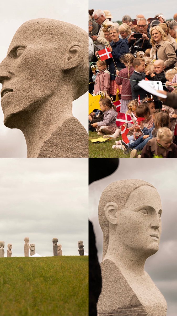 donaldson_05's tweet photo. 👑✨ Overlooking the Småland Strait, Queen Mary inaugurated today the twelfth and last sculpture of Dodekalitten, thus completing an extraordinary artistic project that began more than fifteen years ago.

Located in Kragenæs, north of Lolland, Dodekalitten - which means “Thwelve Stones” in Greek - is inspired by ancient stone circles and consists of twelve impressive granite sculptures between seven and nine meters high.

The day included words of welcome, collective singing, musical performances and several speeches before the name of the last sculpture was revealed: Ymrir 🪨✨

This piece also has a very special feature: it is the only one of the twelve sculptures made of Greenland granite.

The construction of Dodekalitten began in 2009 and, with today’s inauguration, the monument is officially completed. A nice historical detail is that Queen Margarita inaugurated the third sculpture of the set in 2016, while now it is Queen Mary who has had the honor of completing this extraordinary artistic work ❤️

A historic day for Lolland, for Danish art and for one of the most unique cultural projects in the country.
📸 Kongehuset
