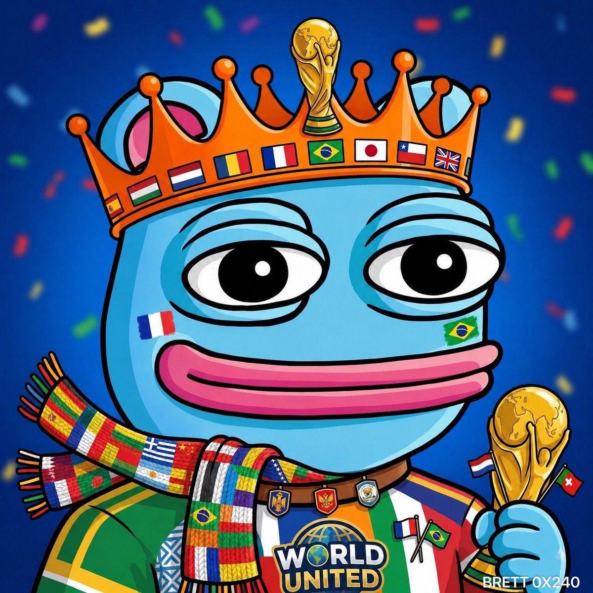 thewealthlover's tweet photo. Brett unites us all. 

Different countries. Different cultures. One community.

Just like the World Cup, Brett brings people together from every corner of the world.

One World. One Passion. One Dream. 🏆⚽💙

@brettether #BRETT #0X240 https://t.co/gRwl39LQ0D