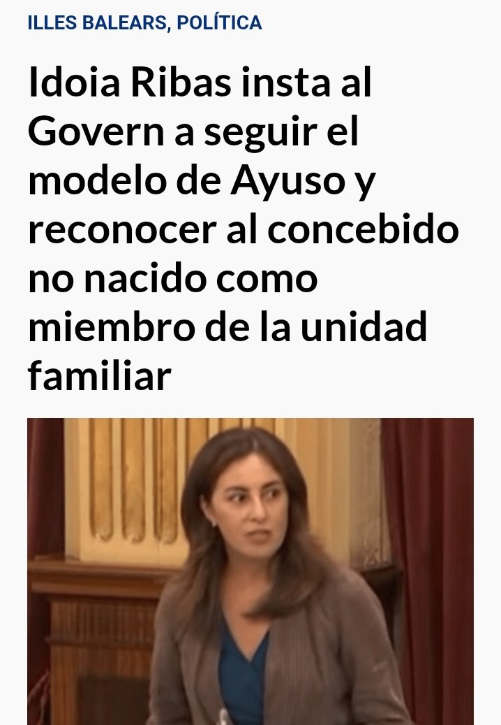 idoiaribas's tweet photo. Esta mañana he instado al Gobierno balear a seguir el modelo @IdiazAyuso y reconocer al concebido no nacido como miembro de la unidad familiar. Van a estudiarlo. Bien! 👏👏👏💪💪
Ojalá lo veamos pronto y que se extienda a toda España!! 🥳 https://t.co/7DVDIIM6H3