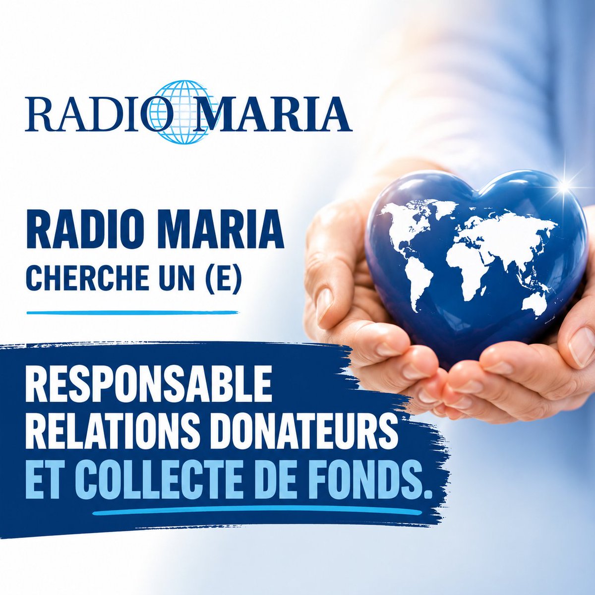 RadioMariaFr1's tweet photo. 🎙️ #RadioMaria recrute !

Responsable Relations #Donateurs et Collecte de Fonds
✨ Mettez vos talents au service d'une #mission qui a du sens. ✨

📍 Toulon (83) – CDI

Envoyez votre CV et votre lettre de motivation à :
coordination@radiomaria.fr https://t.co/CIrimhnElW