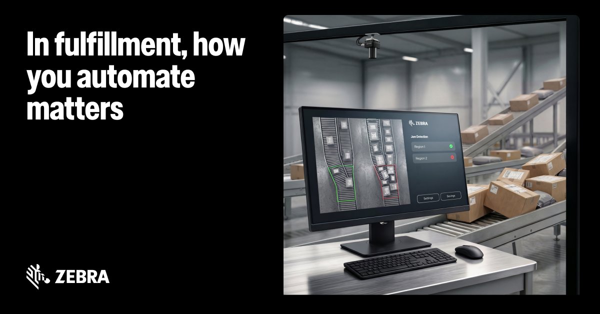 ZebraTechnology's tweet photo. The next wave of warehouse modernization isn't just about speed—it’s about protecting the efficiency of your existing systems. 

By investing in the right technology, you can improve your operations and meet your business objectives.

See how our AI-powered Jam Detection solution can help minimize manual intervention and improve frontline productivity in our latest blog: https://t.co/ytvLDflVd5