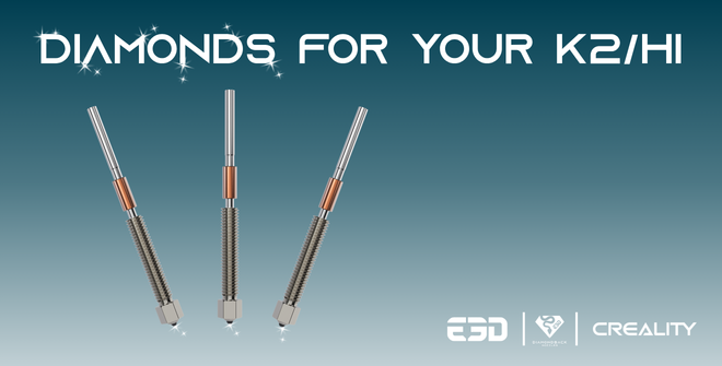 E3DOnline's tweet photo. 📢 Great news @Creality3dP users! We’ve just released a brand new officially-approved upgrade for K2, K2 Plus and Hi printers with the epic @DBNozzles! 💪💎
 
The polycrystalline diamond (PCD) tip on this abrasive-resistant legend means you can expect consistently high-quality prints no matter how gnarly your filament is. PCD is also an excellent thermal conductor so get ready to enjoy strong, beautifully-smooth layers as standard. 🤩
 
Get yours today 🛒 https://t.co/mkFnbjWpLy
 
#3DPrinting #3DPrintingUpgrade #Creality #CrealityK2 #CrealityK2Plus #CrealityHi
