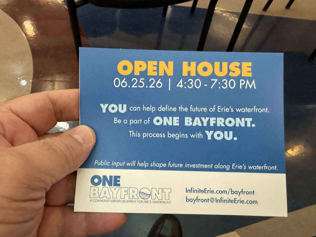 talkerie's tweet photo. Live at the announcement of One Bayfront, a community-driven blueprint for #Erie’s waterfront. Open house next Thursday 
#ErieLive https://t.co/zz84FLV0yg