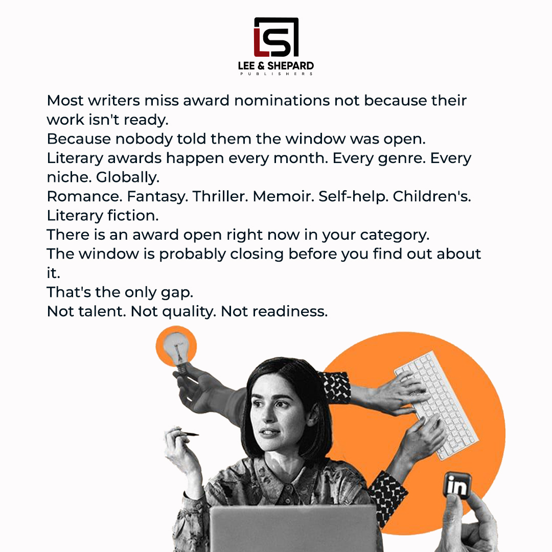 leeandshepard's tweet photo. Imagine missing out on a global literary award not because your book lacked talent, quality, or readiness... but simply because nobody told you the submission window was open.
Let's bridge the gap together. Reach out today to see how we elevate our authors. https://t.co/R4Lztdocuz