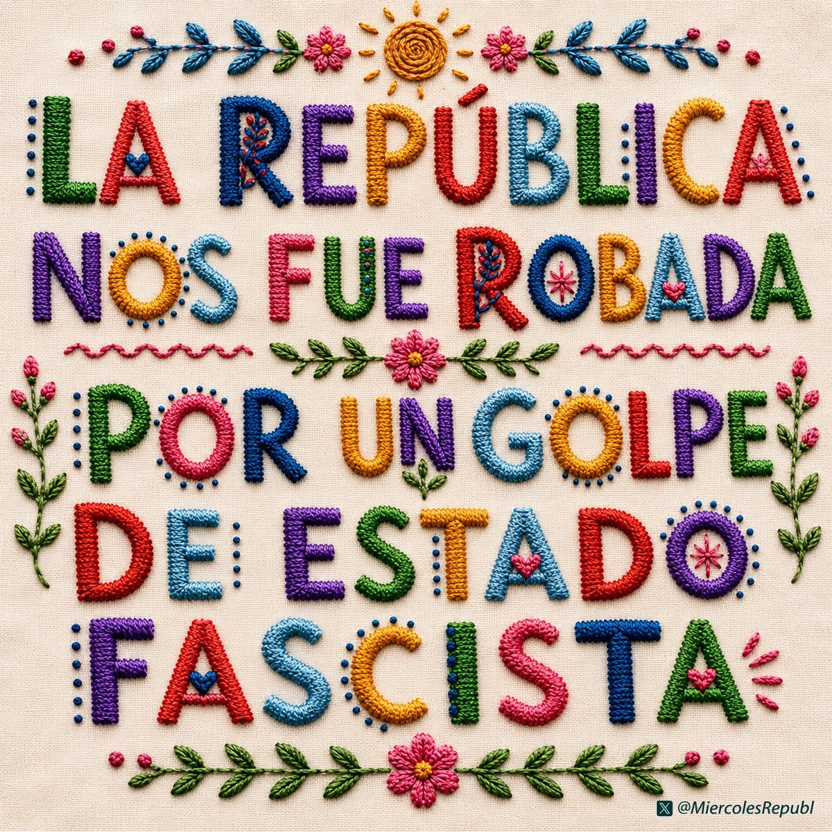 ArnaldoCerros's tweet photo. 🌿 Todos los miércoles tenemos cita republicana con @MiercolesRepubl.

🕖 19:00 h (18:00 h en Canarias)

Por una República:
❤️ Federal
💛 Laica
💜 Feminista

💬 ¡Participa con el hashtag y corre la voz! 😉
#FelizMartes https://t.co/XeJac8SN9n