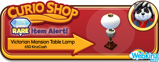 webkinz's tweet photo. #NextRareItemAlert! Visit the Webkinz Next Curio Shop from now until 1pm EST for the Victorian Mansion Table Lamp. https://t.co/Qb7NE2WMN3