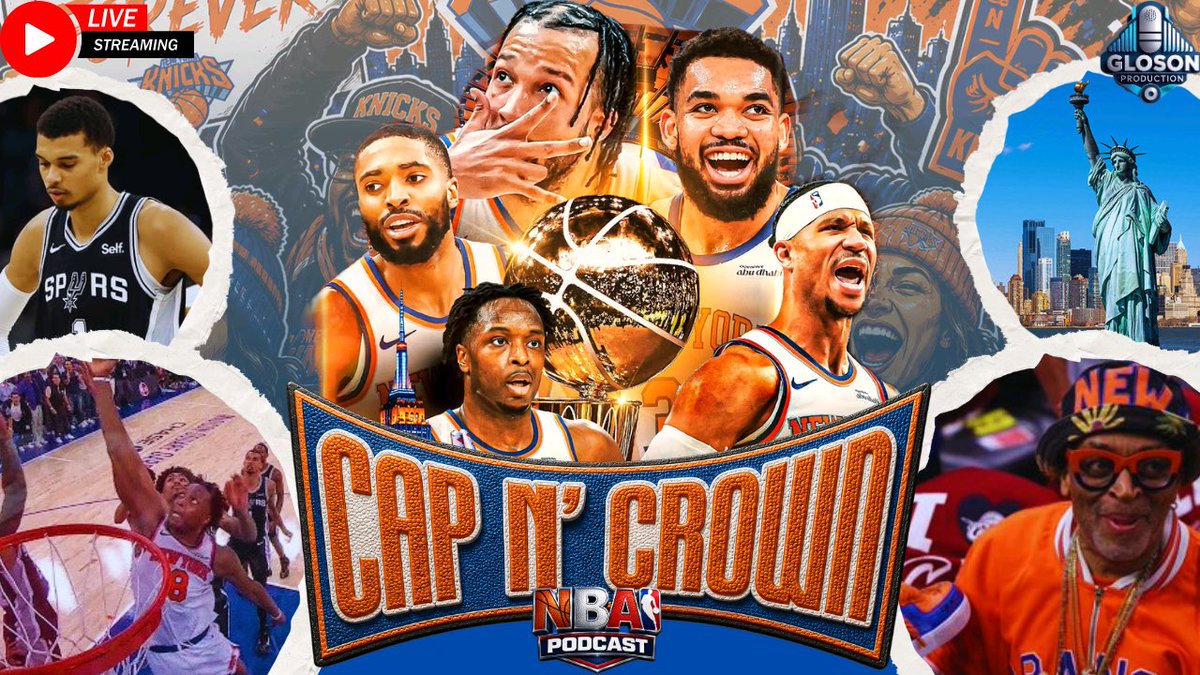 CapNCrownPod's tweet photo. Listen to/watch the most recent episode of my podcast: THE GREATEST KNICKS TEAM OF ALL TIME?? 🤔 | NBA Debate | Ep. 158 #nba #newyorkforever #porvida #nbaplayoffs #nbafinals2026

https://t.co/jpHWOVEZeD https://t.co/tVta1OrJ4H