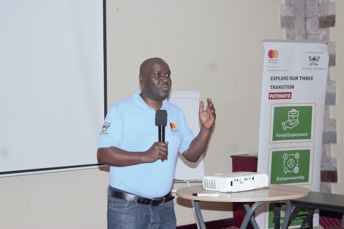 MCFMakerere's tweet photo. “Leadership is about the initiatives you take wherever you are to drive transformation. As you prepare for the future of work, develop skills such as communication,  design mindset &amp; problem-solving. We have confidence in you as young leaders-Mr. John Osuna, Transition Lead, said https://t.co/McwgCtC5Nm