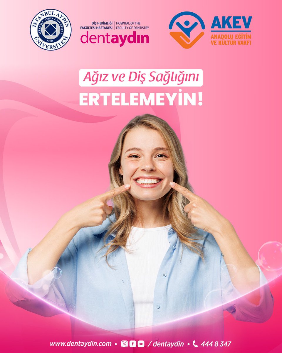 dentaydin's tweet photo. Sağlıklı  bir gülüş için ilk adımı atın.

📌 İAÜ Dentaydın Diş Hastanesi Büyükçekmece Yerleşkesi
📌 Dentaydın Diş Hastanesi Florya
📌 Dentaydın Esenyurt Entegre Kliniği

Randevu için 444 8 347 arayabilirsiniz📞 https://t.co/WftFBYveri