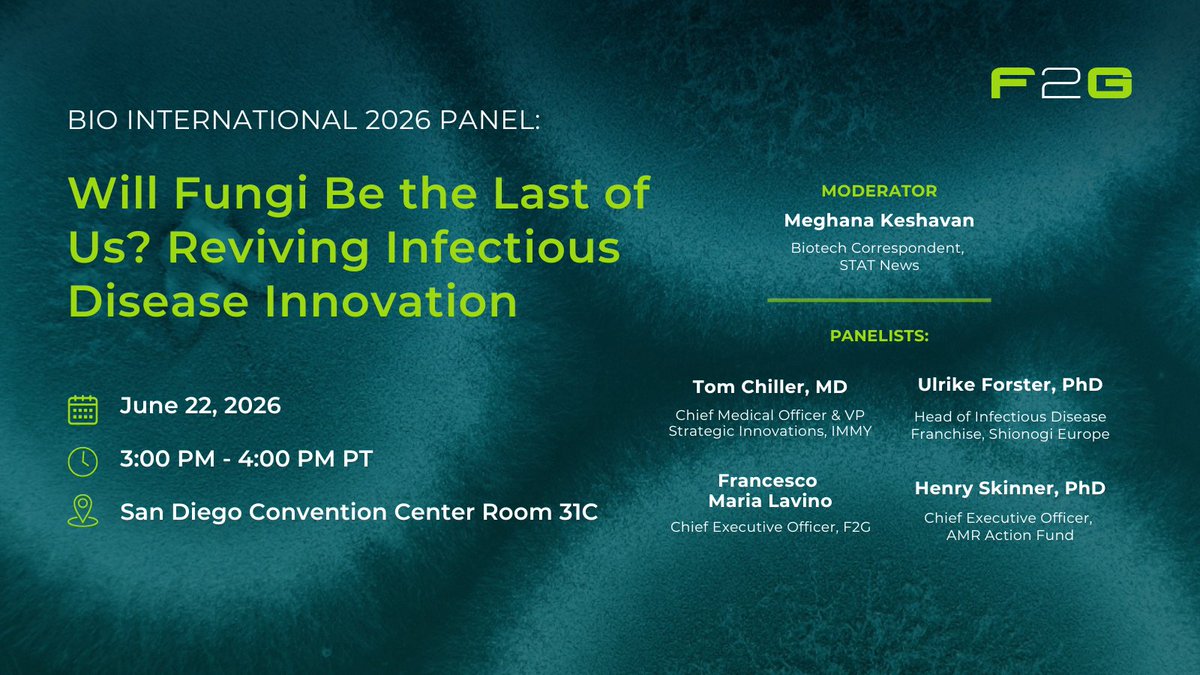 F2Gltd's tweet photo. Could The Last of Us become more than fiction? Fungal pathogens are evolving &amp; becoming harder to treat. At #BIO2026 we are discussing growing challenges of fungal disease &amp; the need to stay ahead of new threats.
📅 June 22 | 🕒 3:00 PM–4:00 PM
Learn more: https://t.co/8n6youNVy1 https://t.co/OqizclZA19